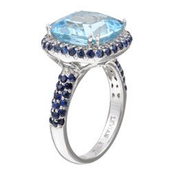 Encore by Le Vian 14k Gold Blue Topaz/ Sapphire/ 1/3ct TDW Diamond Ring (Size 7)