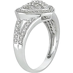 10k White Gold 1/3ct TDW Diamond Heart Ring (H-I, I2-I3)