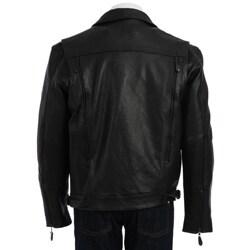 Men's Black Leather Motorcycle Jacket