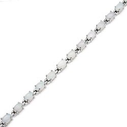 Sterling Silver Opal Ovals Bracelet