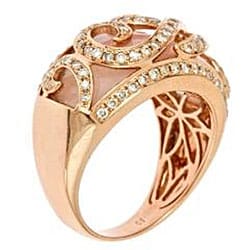 10k Rose Gold Pink Opal and 1/2ct TDW Diamond Ring (G-H, IJ) (Size 7)