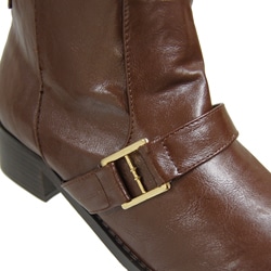 Liliana by Adi Women's Buckle Accent Low-heel Boots