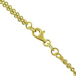 14k Two-tone Gold Double-strand Swirl Heart Necklace