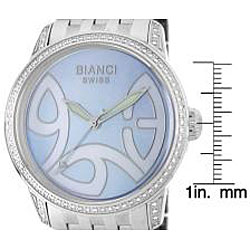 Roberto Bianci Diamond-accent Blue Mother of Pearl Dial Watch