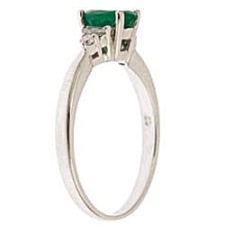 Dyach 14k White Gold Emerald and 1/10ct TDW Diamond Ring (G-H, SI1-SI2)