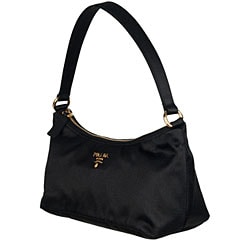 Prada Raso Small Black Satin Bag - 12583939 - Overstock.com ...