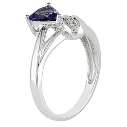 10k White Gold Iolite and Diamond Fashion Ring