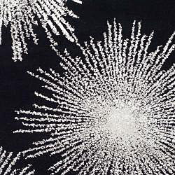 Handmade Soho Burst Black New Zealand Wool Rug (3'6 x 5'6)