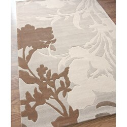 Handmade Alexa Pino Emblem Floral Rug (7'6 x 9'6)