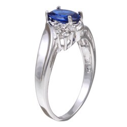 Sterling Essentials Sterling Silver Oval Blue Cubic Zirconia Ring