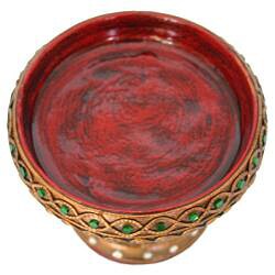 Handmade Red Wood Lacquered Dish (Thailand)