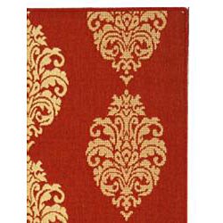 Indoor/ Outdoor St. Martin Red/ Natural Rug (710 Square)