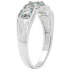 Sterling Silver Round-cut Aquamarine Ring