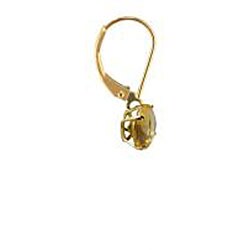 10k Yellow Gold Round Ctirine Leverback Earrings
