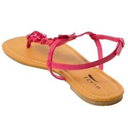 Glaze by Adi Women's Sequined Ruffle Vamp Sandals