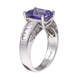 Tacori IV Sterling Silver Purple Cubic Zirconia Crescent Ring