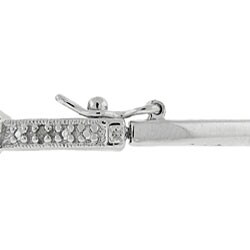 Sterling Silver 1/4ct TDW Diamond Heart Bangle Bracelet (J-K, I3)