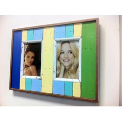 Wood Beach House Double Picture Frame (Thailand)