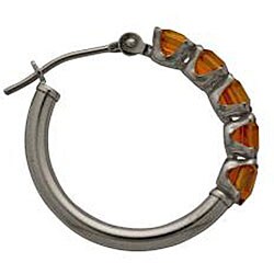 10k White Gold Twilight Mystic Topaz Hoop Earrings