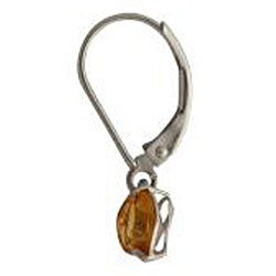 10k White Gold 6-mm Heart-cut Citrine Leverback Earrings