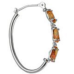 10k White Gold Twilight Mystic Topaz and Diamond Accent Hoop Earrings
