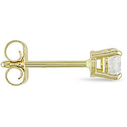 14k Gold 1/4ct TDW Certified Diamond Solitaire Earrings (G-H, VS2)