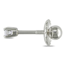 14k White Gold 1/10ct TDW Diamond Stud Earrings (I-J, I2-I3)