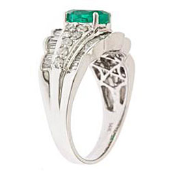 Dyach 14k White Gold Emerald and 2/5ct TDW Diamond Ring (I-J, I1-I2)
