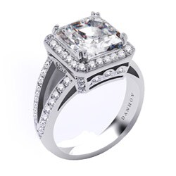 Danhov 14k Gold Cubic Zirconia and 1 1/10ct TDW Diamond Engagement Ring (G, VS2)