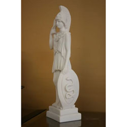 White Bonded Marble Athena with Spear Statue