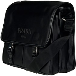 Prada Tessuto and Saffiano Double Clip Messenger Bag - 12949900 ...  