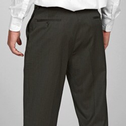 Austin Reed Men's Olive Flat-front Gabardine Trousers