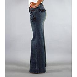 Institute Liberal Women's High Waist Medium Wash Wide-leg Trousers