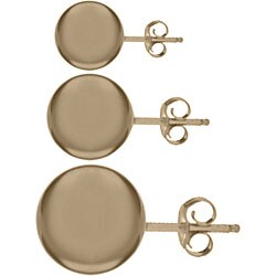14k Yellow Gold 3, 6 and 8-mm Round Stud Earrings (Pack of 3 Pair)