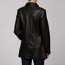 Izod Women's Plus Size Lamb Leather Button-up Jacket