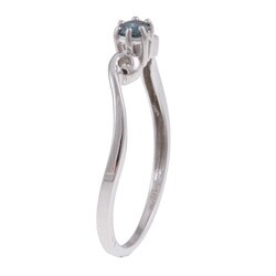10k White Gold 1/10ct TDW Blue Diamond Promise Ring