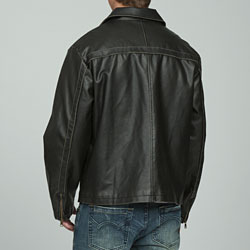 Izod Men's Big and Tall Faux Leather Open Bottom Jacket