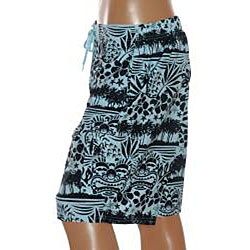 Mad Iguana Men's Blue Tropical Print Cargo Boardshorts