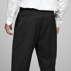 Austin Reed Men's Heather Grey Pleated Gabardine Trousers