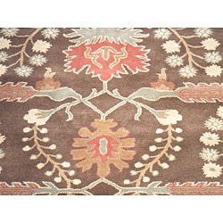 Indo Hand-tufted Mahal Brown Wool Rug (8'9 x 11'9)