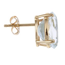 14k Yellow Gold Aquamarine Stud Earrings
