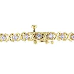 10k Yellow Gold 1ct TDW Diamond Tennis Bracelet (I-J, I2-I3)