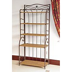 Valencia Brown Resin Wicker/ Steel 5-tier Shelf