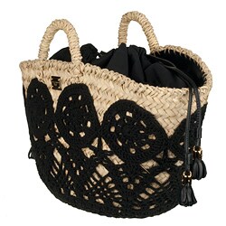 Dolce & Gabbana Crochet Detail Wicker Tote Bag