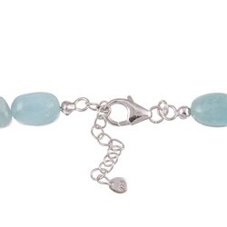 Sterling Silver Handmade Aquamarine Bead Necklace