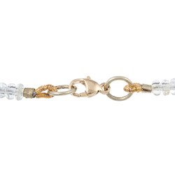14k Gold Aquamarine and Tanzanite Bead Necklace