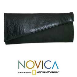 Leather 'Finesse' Clutch Bag (India)