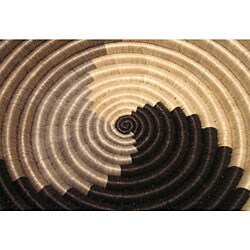 Plant Fiber Black, White and Grey Plateau Basket (Rwanda)