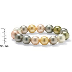 Angelina D'Andrea Multi-colored Faux Pearl Stretch Bracelet