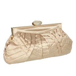 Jessica McClintock Rhinestone Detail Closure Quilted Clutch